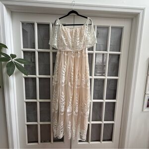 Baltic Born Cream and White Lace Gown